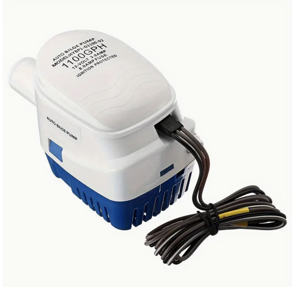 Pompe de cale automatique submersible pour bateau 12V 1100GPH avec interrupteur à flotteur