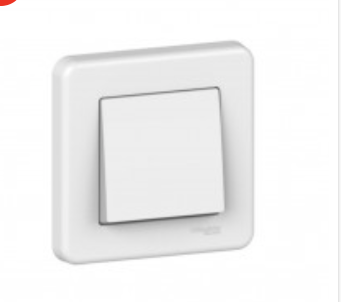 Interrupteur simple Bouton poussoir blanc LEONA